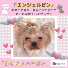 Rippem8 Dog Hair Pins Hair Clips Hair Ties Hair Accessories Cat Patch Closure Ribbon Angel Pins (Pack of 5)