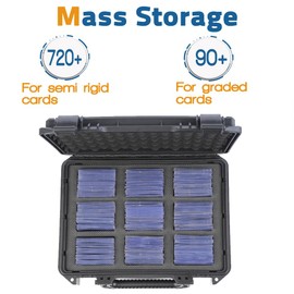 BOMIIPOR Semi Rigid Card Holder Case - Card Saver 1 Storage Box for Semi Rigid Card Holders, Semi Rigid Card Holder Box Fits 720 Cards（Model A，Classic Black）