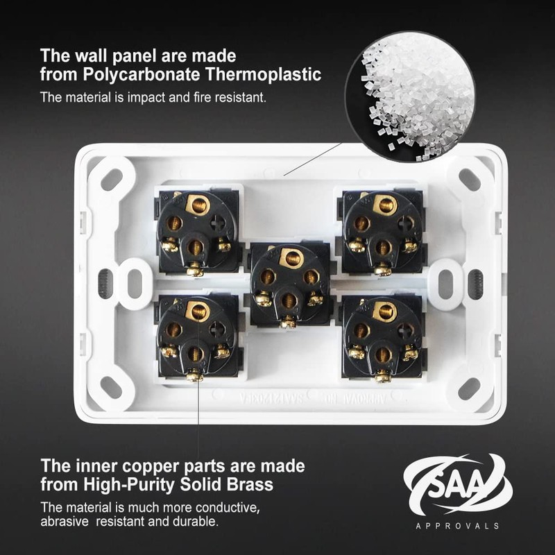 Contech CLSOL 5 Gang 2 Way Push Button Light Switch