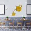 Fowecry 3PCS DIY Acrylic Coffee Cup Teapot 3D Wall Clock