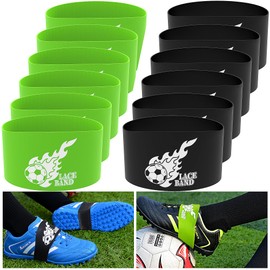 moonoom Soccer Lace Bands Youth - Sports Cleats Lace Cover - Soccer Shoe Laces Protector for Sports Soccer Cleats, 12 Pcs