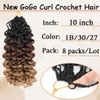 Pre looped Gogo Curl Crochet Hair 10 Inch 8 Packs