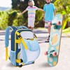 GOBUROS Skateboard Backpack with Board Straps and Helmet Holder, Skateboard