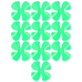 Plastic Propellers Pack of 10 Propellers 4 Blades Strong Wind Model Making Propellers Durable Materials Lightweight Wind Costume Headgear and Hats (Green)