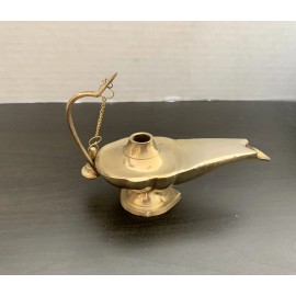 Globedecor Vintage Aladdin Magic Genie Lamp Light  Brass 6" L