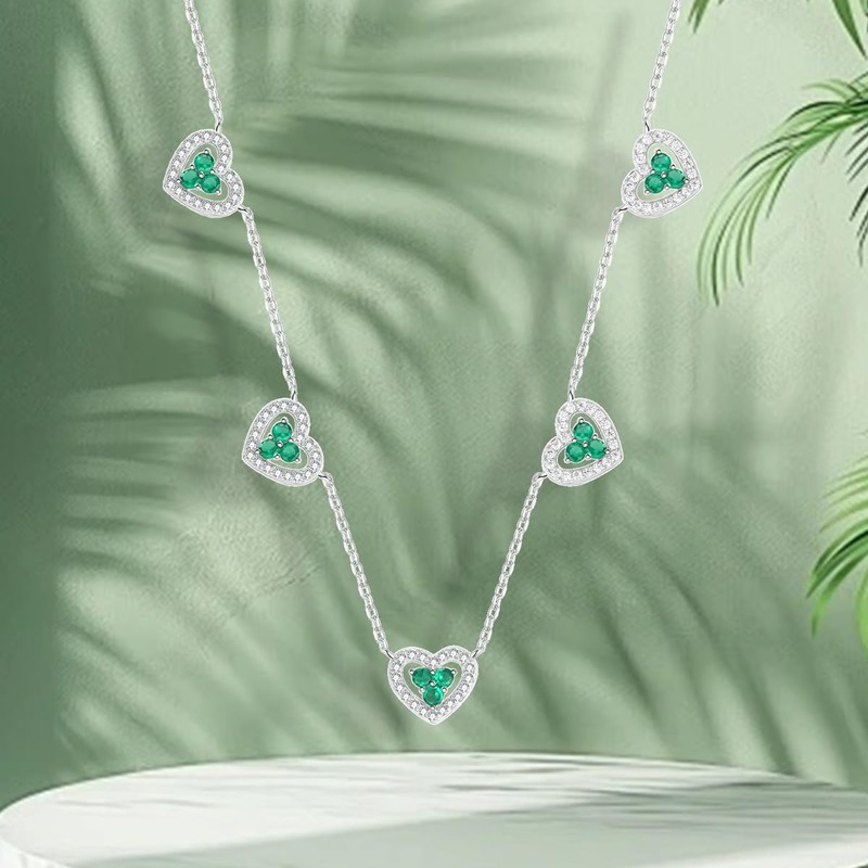 GOUWO Necklace with Pendant for Women 925 Sterling Silver Heart