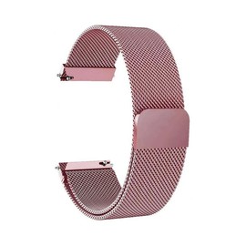 Milanese Watch Band, Quick Release Sport Metal Mesh Magnetic Band for Women Men Universal 18mm 20mm 22mm Watch - Color: baby pink & pink, Specification: 22mm