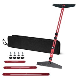 Stair Tread Template Tool - Solid Stair Tread Gauge, Shelf Layout Tool & Stair Jig Tool, Stair Tread Measuring Tool,Stair Scribe Tool Compatible with Many Types of Layout Projects (Red-Gray)
