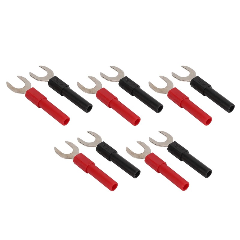 10pcs Copper Plated Banana Y Spade Plug 4mm Jack for