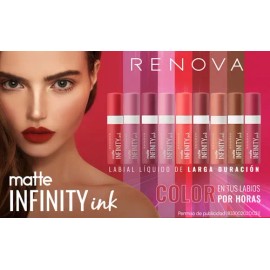 Renova  Kit 4 Labiales Liquido Matte Infinity Ink Color Gama 1                                                                                        