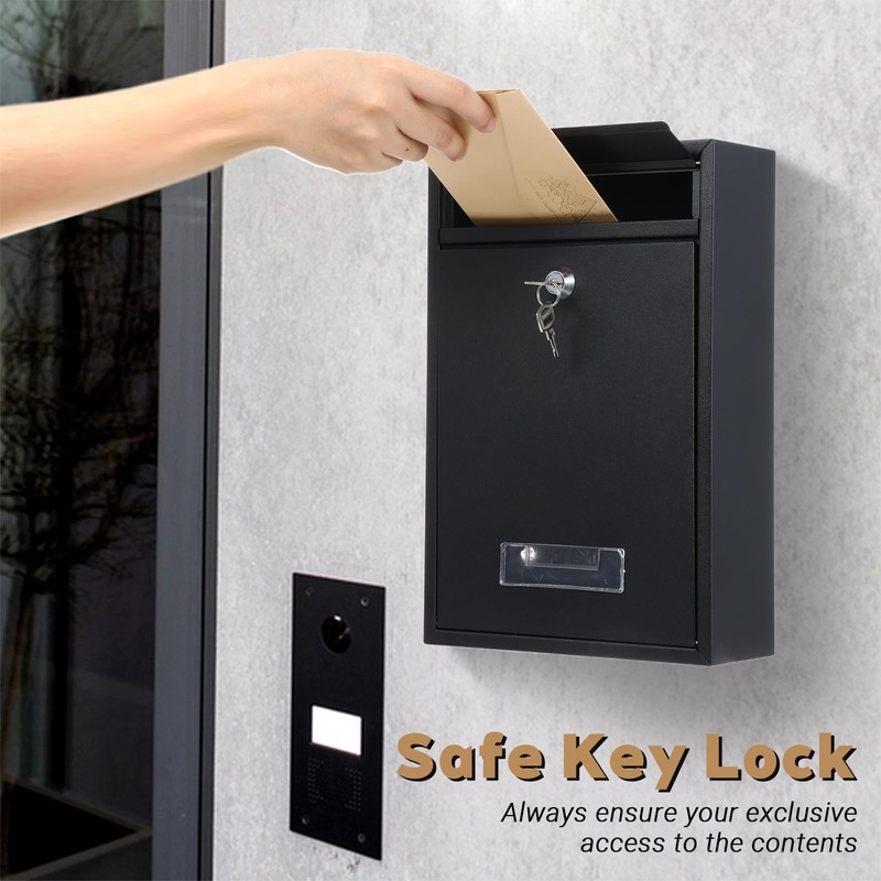 Locked Mailboxes for Outside with Key, Security Mailbox with Key