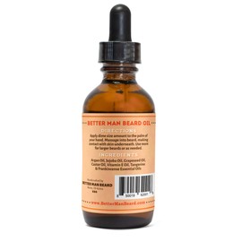 BETTER MAN BEARD Franky T Beard Oil (Frankincense + Tangerine) - 2 oz All-Natural Leave-in Beard Conditioner with Therapeutic Grade Essential Oils & 100% Natural Formula - OIL-FRT2