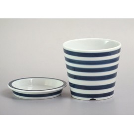 Hasami Ware 13682 Essence ES Table Pot (Flower Pot), Border Pattern