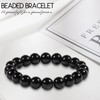 10mm Obsidian Armband Echtes Naturstein Armband für Damen Herren, Verstellbare