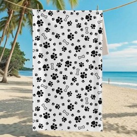 Water play, water park, beach towel, large towel, body towel beach towel footprints 2ea