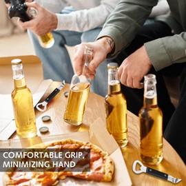 Manual Can Opener and Can Punch Opener, Dual-Ended Wall Mounted Bottle Opener, Stainless Steel Opener for Beers Cans Beverages, Small Bottle Opener Can Tapper for Camping and Traveling