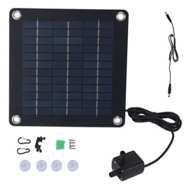 20W Monocrystalline Solar Panel with Garden Pond Fountain DC12V Pump Kit 9.8ft Pump Head 240L/H Flow Rate