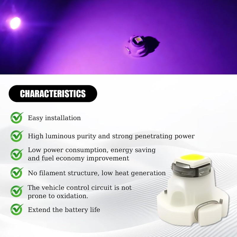HZEL 10PCS Car T3 Neo Wedge Led Bulbs, 8mm Base