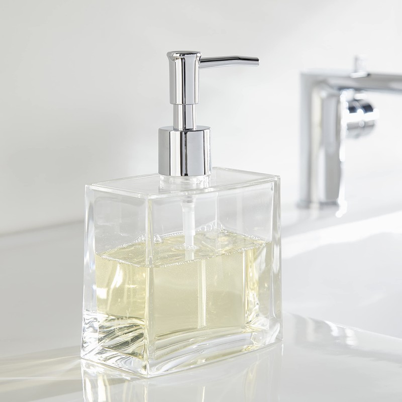 Huang Acrylic Clear Rectangular Refillable Liquid Soap Dispenser Pump for