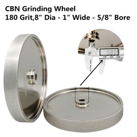 UF-SHARP UF-SHARP CBN Grinding Wheel 8 inch 180 Grit, 1" Wide, 5/8" Arbor, Suitable for All Kinds of 8-inch Bench Grinders (180 Grit)
