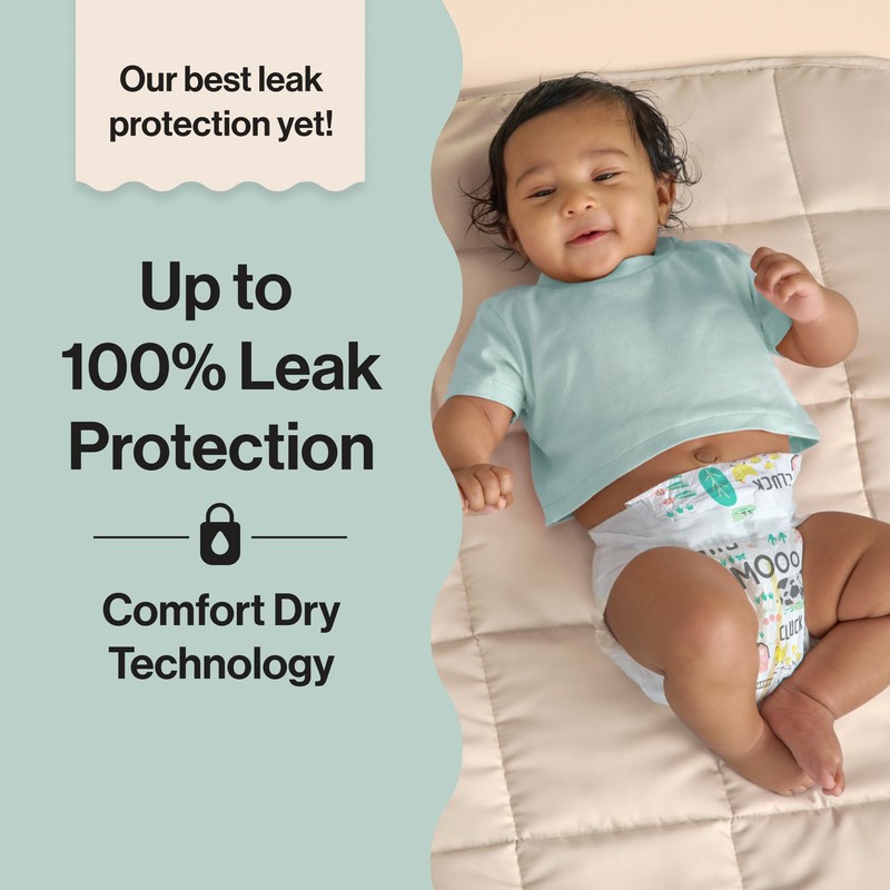 The Honest Company Comfort Dry Disposable Diapers for Sensitive Skin,