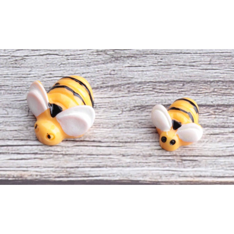Ruwado 20 Pcs Resin Bee Flatback Embellishment Tiny Decorative Cute