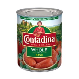Contadina Canned Whole Roma Tomatoes With Basil, 28-Ounce Can