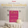 Promot - Birthday Guest Book for Party Alternative, Pink -