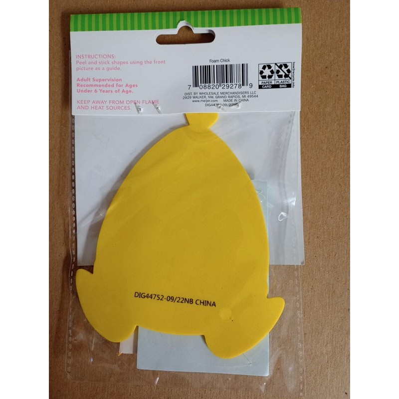 Wholesale Merchandisers Easter Foam Chick Kit Makes One 5 Inches