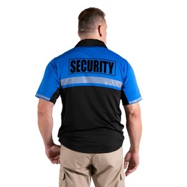 RYNO GEAR 100% Polyester Jersey Knit Two Tone Security Bike Patrol Polo Shirts (Royal Blue/Black) XL