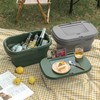 Foldable Camping Basket with Table, Portable Plastic Picnic Basket Set,