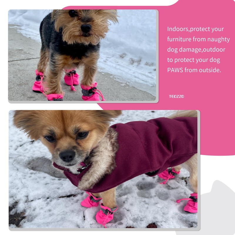 TEOZZO Dog Shoes for Hot Pavement, Anti-Slip Sole Dog Boots