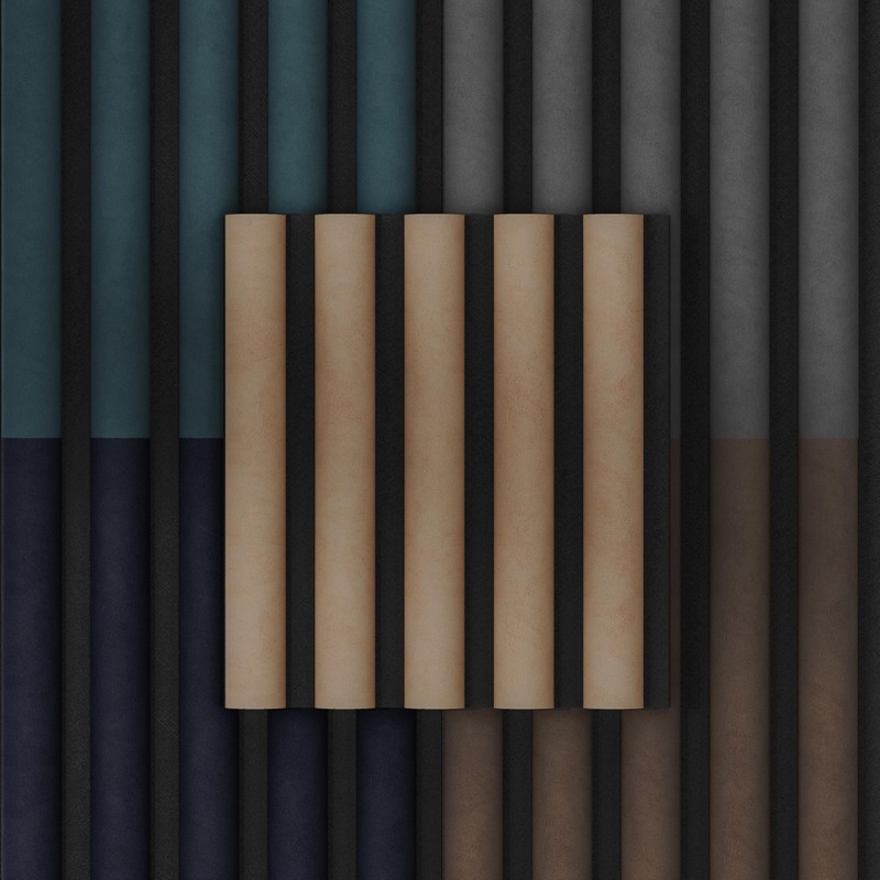 Velvet-Covered Wood Slat Wall Panel - Acoustic Panels for Interior