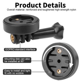 Bike Mount Compatible Adapter Stem Top Cap Computer Mount with Garmin Edge Bikes Cycle GPS Varia UT800 Smart Headlight Mounting Front Light Lock Bracket Bicycle Designed for GoPro(Black)