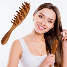 Loc Brush for Dreads, Wooden Scalp Massage Comb, Wide Tooth Comb Stimulate Blood Circulation, Help Hair Growth - Sandalwood Dreadlock Brush for Locs & Sisterlocks