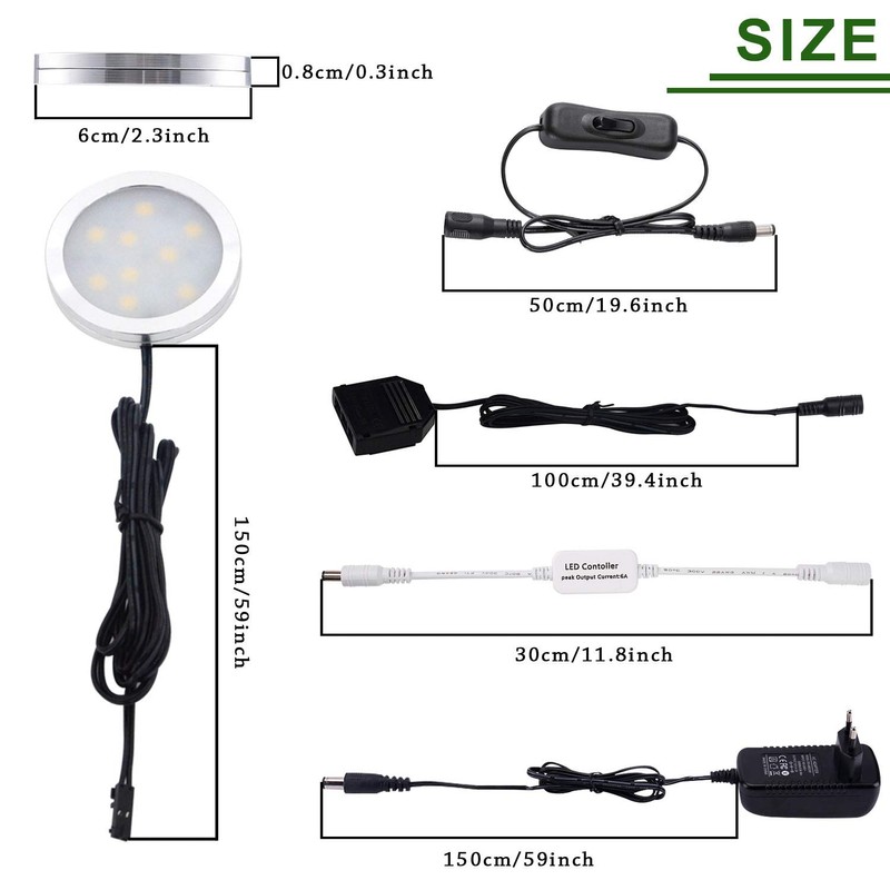 AIBOO LED Cabinet Lighting Under-Unit Light Kitchen 3 Pieces Cabinet