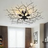 HMVPL Large Semi Flush Mount Ceiling Light Fixture, Black Modern