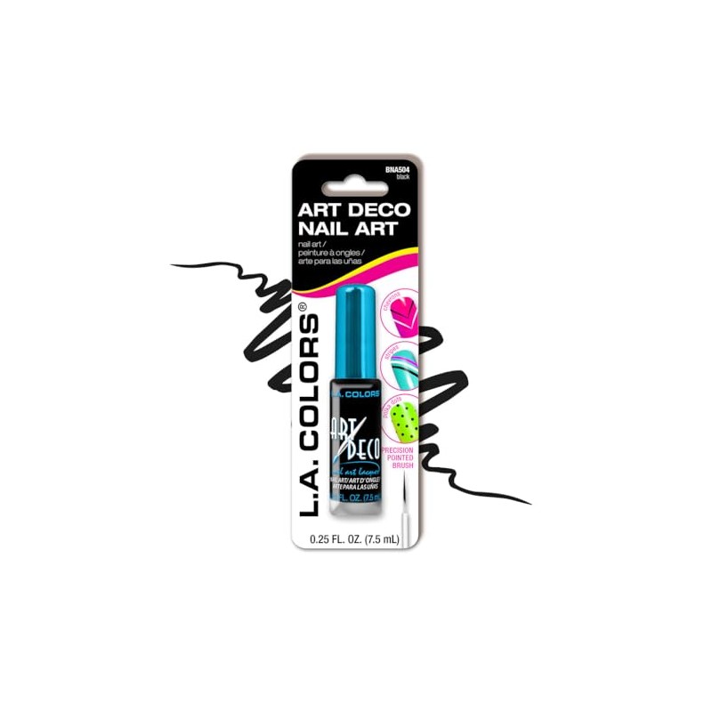 L.A. Colors Art Deco Nail Art 902 Black