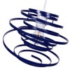 Modern Designer Dark Navy Midnight Blue Gloss Metal Double Ribbon