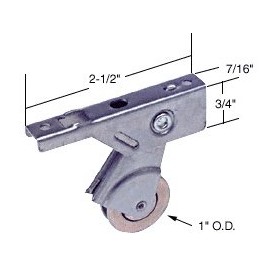 CRL Sliding Screen Door Bottom Roller 1" Steel Wheel for Metal Industries - Package