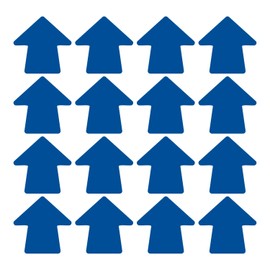 LiteMark 4 Inch Blue Round Arrow Floor Decal Stickers, Removable Matte Finish Waterproof Vinyl Arrow Sign Decals for Traffic Flow, Retail Stores & Directional Signage 16 Packs