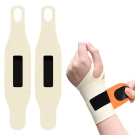 ZAHRVIA 2 Stück Handgelenk Bandagen, Handgelenkstütze Handbandage Handgelenk Sehnenscheidenentzündung Bandage Handgelenkbandage Rechts Handbandage Links für Sport und Hausarbeit (Beige)