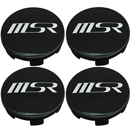 Set of 4 MSR Gloss Black Wheel Rim Center Caps 3217-02