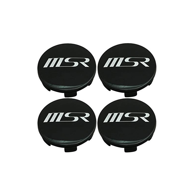 Set of 4 MSR Gloss Black Wheel Rim Center Caps