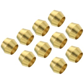 PATIKIL Brass 5mm Compression Sleeves Ferrules, 25 Pack Brass Ferrule Fitting Compression Fitting Assortment Kit for Air Water Gas Pipe