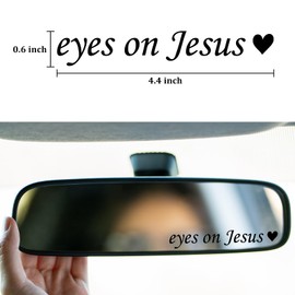 3 Pcs Eyes On Jesus Rearview Mirror Stickers, Christian Decal for Mirror Window Bumper Laptop, Vinyl Tumbler Affirmation Reminder Faith Religious Stickers, Bible Verse Christian Gift (Black)