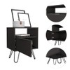 Udorich Sleek and Functional Black Nightstand with Hairpin Legs, Compact
