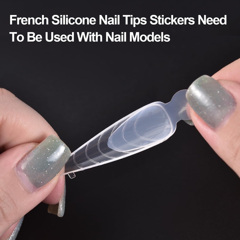 siyuwuro 60Pcs 5 Shapes Nail Tips Stickers Model 12 Size