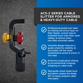 Miller ACS-2 Series Cable Slitter for Armored Fiber Cable, Central Tube, and Stranded Loose Tube, Easily Portable Tool for Working Technicians, Electricians, and Installers, 10 Ounces