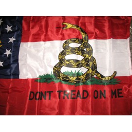 Georgia State Gadsden Flag 3'x5' 'Dont Tread On Me' Banner